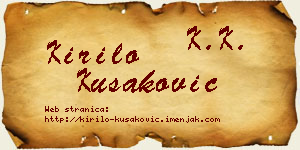 Kirilo Kušaković vizit kartica
